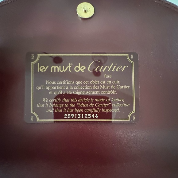 Cartier Les must de Cartier Collection Burgundy Leather Clutch; Great Condition! - Picture 9 of 15